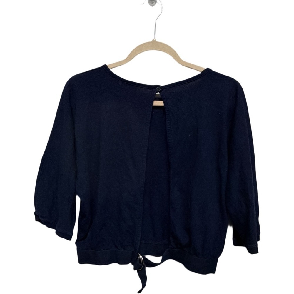 AG Adriano Goldschmied Navy Blue Tie Back Dolman Sleeve Sweater Top Size Small - Picture 4 of 7